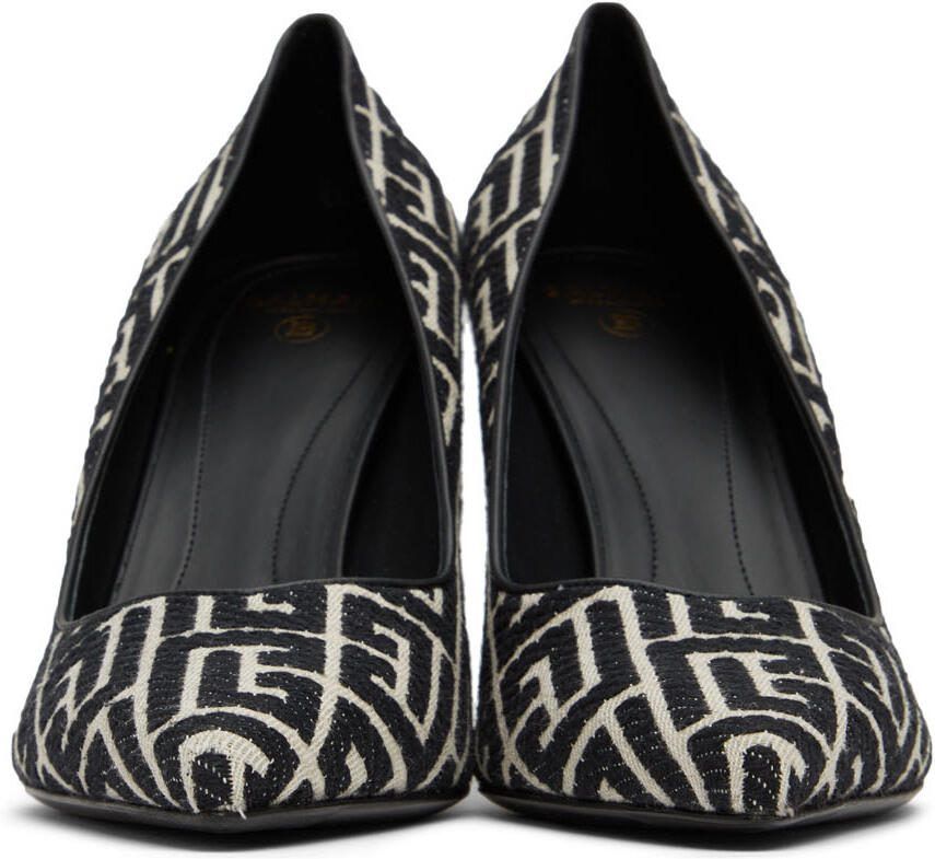 Balmain Off-White  Black Jacquard Ruby Pumps - Picture 2