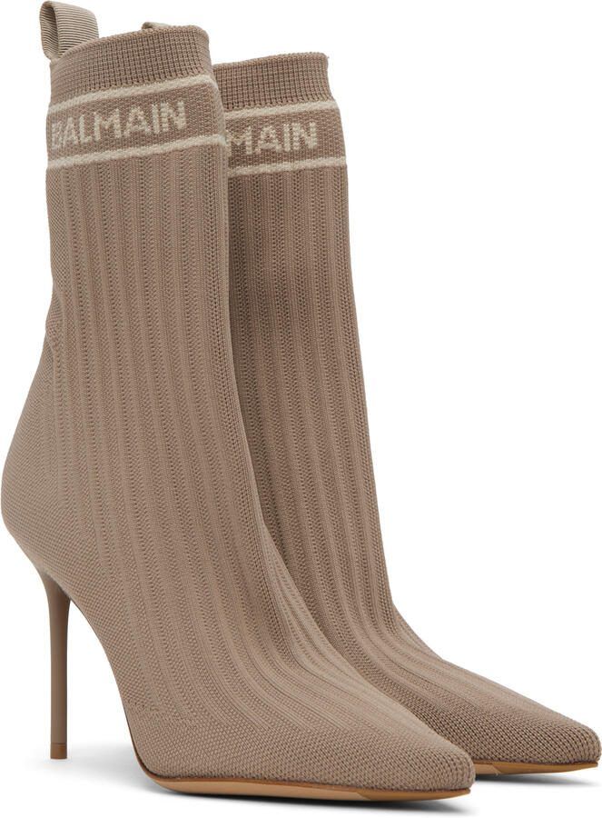 Balmain 95mm Skye ankle boots Brown - Picture 3