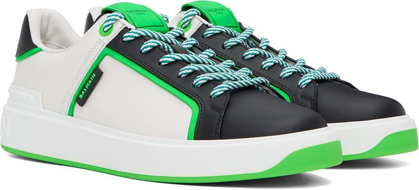 Balmain White  Black B-Court Sneakers - Picture 2