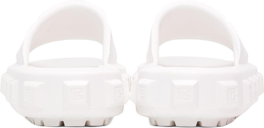 Balmain White Ari Flat Mules