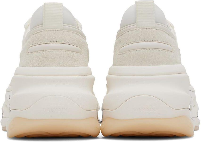 Balmain White B-Bold Low-Top Sneakers