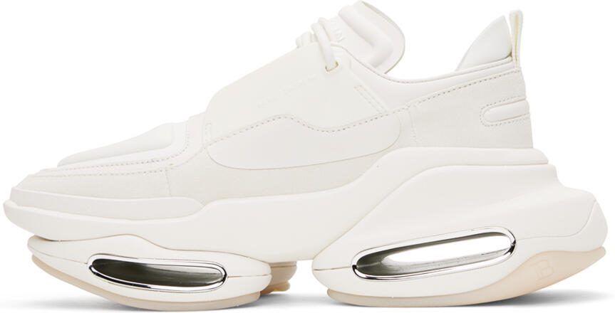 Balmain White B-Bold Sneakers - Picture 3