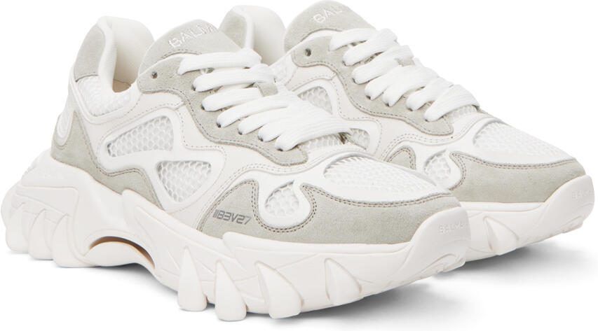 Balmain White B-East Sneakers - Picture 2