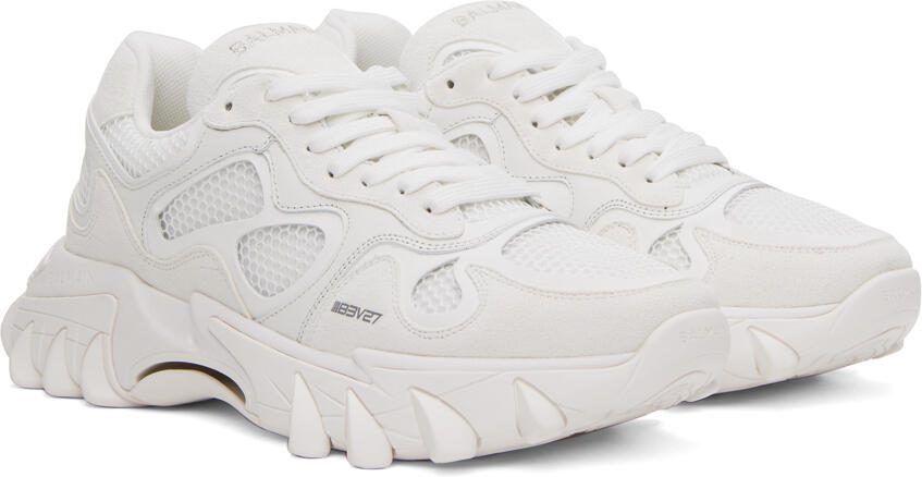 Balmain White B-East Sneakers - Picture 2