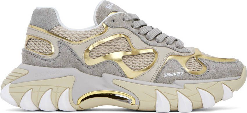 Balmain Beige B-East Sneakers - Picture 5