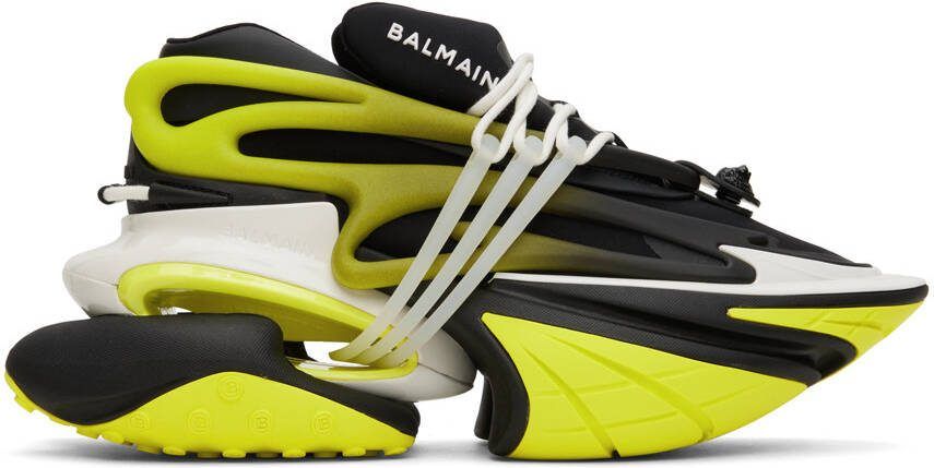 Balmain Black  Green Unicorn Sneakers - Picture 5