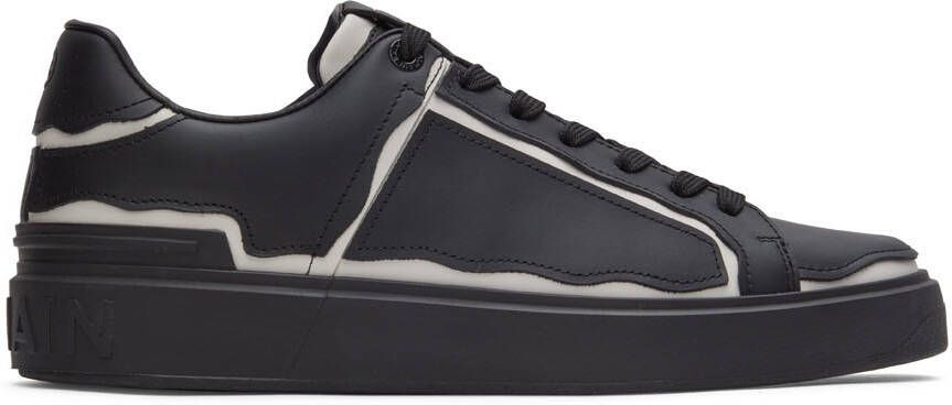 Balmain Black  White B-Court Sneakers - Picture 5