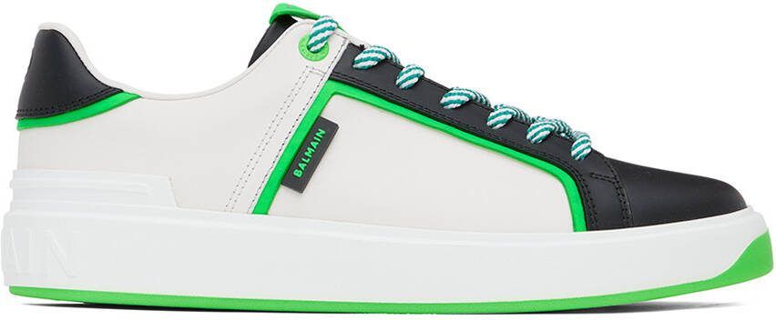 Balmain White  Black B-Court Sneakers - Picture 5