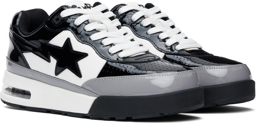 BAPE Black  White Road Sta #2 M1 Sneakers - Picture 2