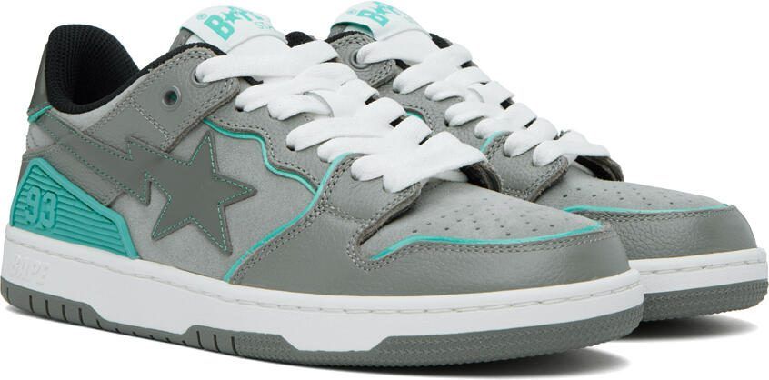BAPE Gray  Blue Sk8 Sta #2 Sneakers - Picture 2