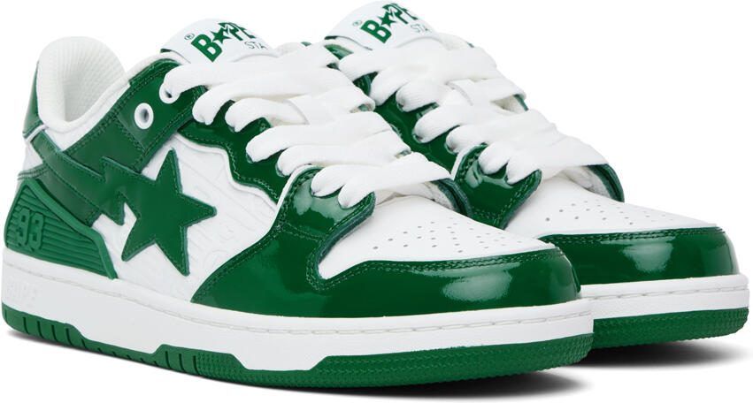BAPE Green  White SK8 STA #5 Sneakers - Picture 2