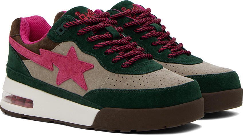 BAPE Green  Pink Road Sta #1 M2 Sneakers - Picture 2