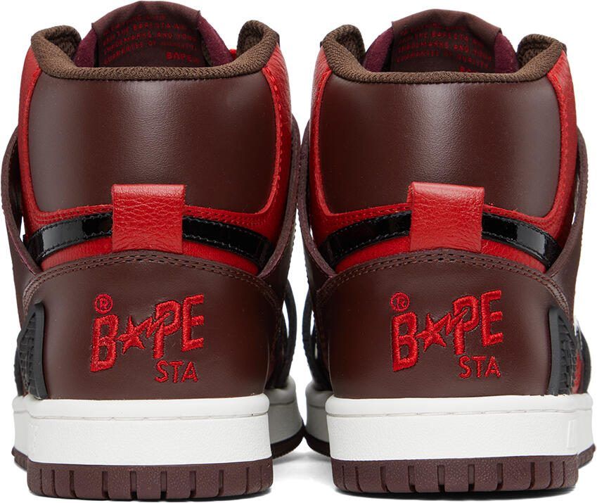 BAPE Red  Brown Sta 93 Hi Sneakers