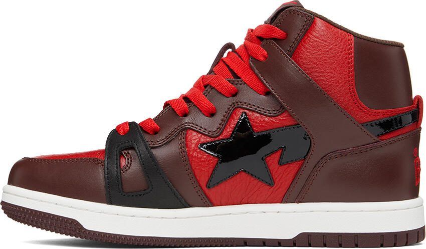 BAPE Red  Brown Sta 93 Hi Sneakers - Picture 3