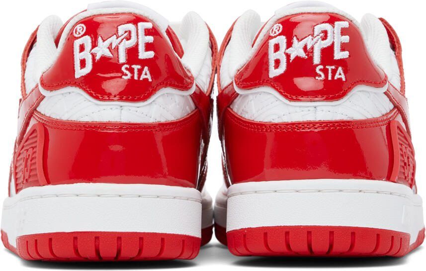 BAPE Red  White SK8 STA #5 Sneakers
