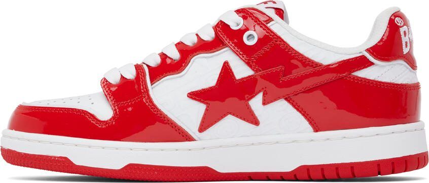 BAPE Red  White SK8 STA #5 Sneakers - Picture 3