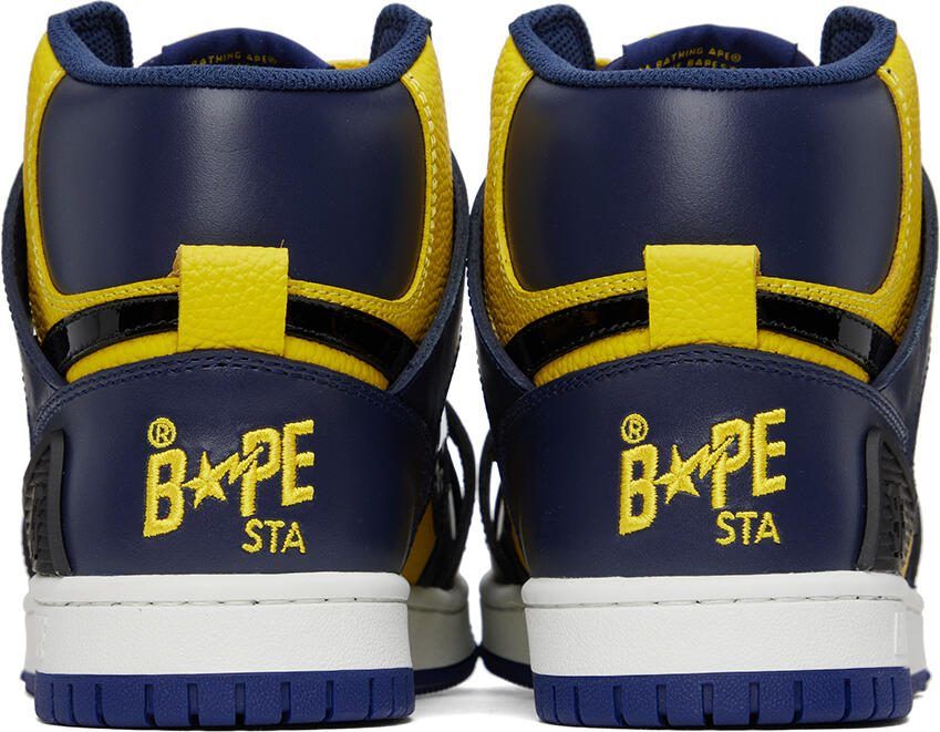 BAPE Yellow  Navy Sta 93 Hi Sneakers