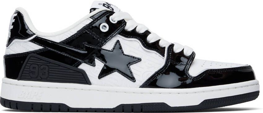 BAPE Black  White Sk8 Sta #5 M2 Sneakers - Picture 3
