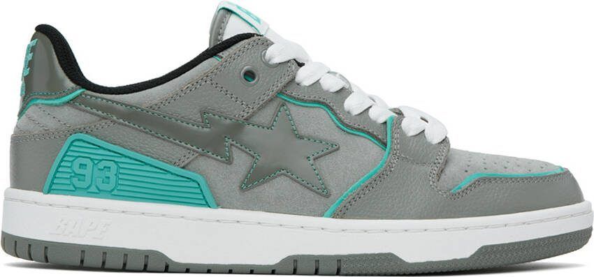 BAPE Gray  Blue Sk8 Sta #2 Sneakers - Picture 5