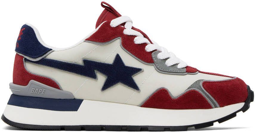 BAPE Red  Navy Road STA Express Sneakers - Picture 5