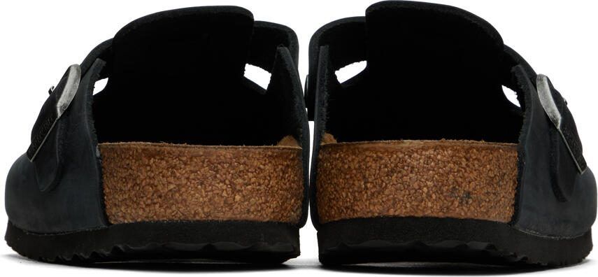 Birkenstock Black Oiled Leather Boston Loafers