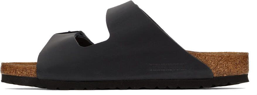 Birkenstock Black Regular Oiled Leather Arizona Sandals - Picture 3