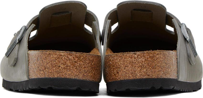 Birkenstock Gray Boston Soft Footbed Loafers