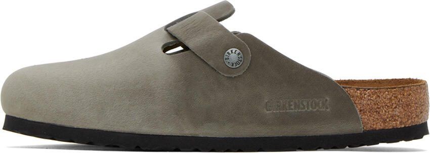 Birkenstock Gray Boston Soft Footbed Loafers - Picture 3