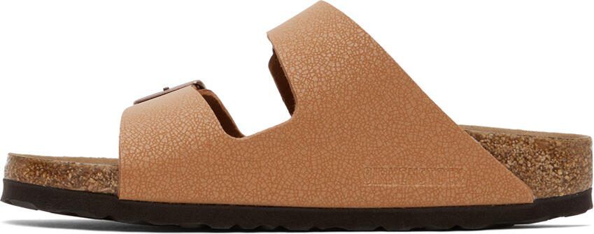 Birkenstock Tan Narrow Arizona Faux-Leather Sandals - Picture 4