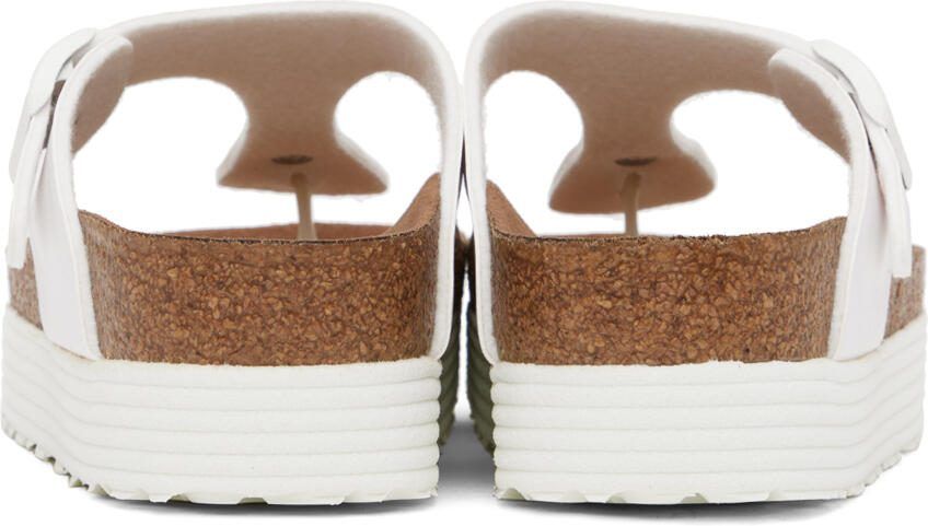Birkenstock White Papillio Gizeh Platform Sandals