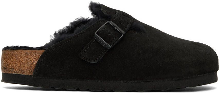 Birkenstock Black Regular Boston Shearling Clogs