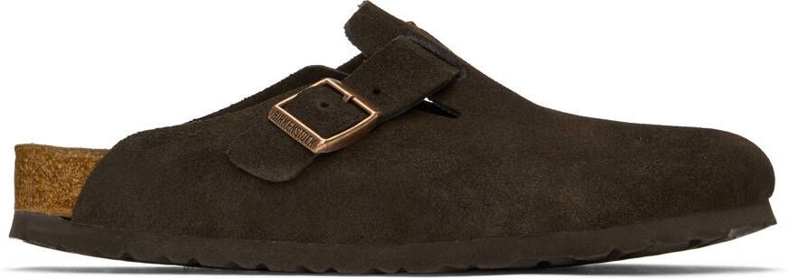 Birkenstock Brown Regular Boston Soft Footbed Clogs - Picture 7