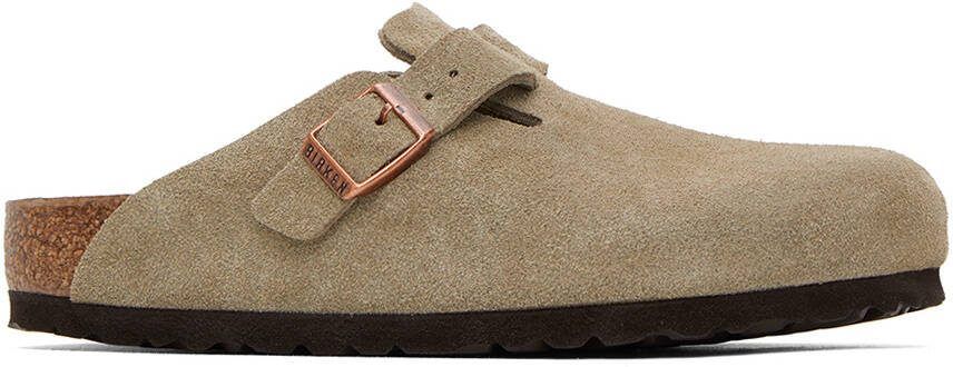 Birkenstock Taupe Boston Soft Footbed Loafers - Picture 3