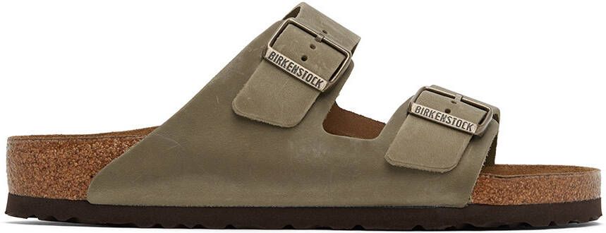 Birkenstock Taupe Regular Oiled Leather Arizona Sandals