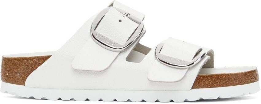 Birkenstock White Narrow Arizona Big Buckle Sandals - Picture 5