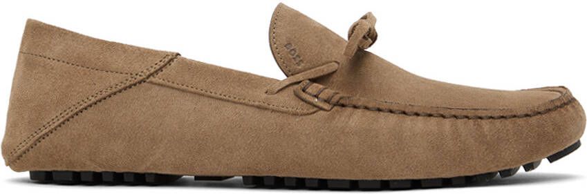 BOSS Beige Knotted Trim Loafers - Picture 5