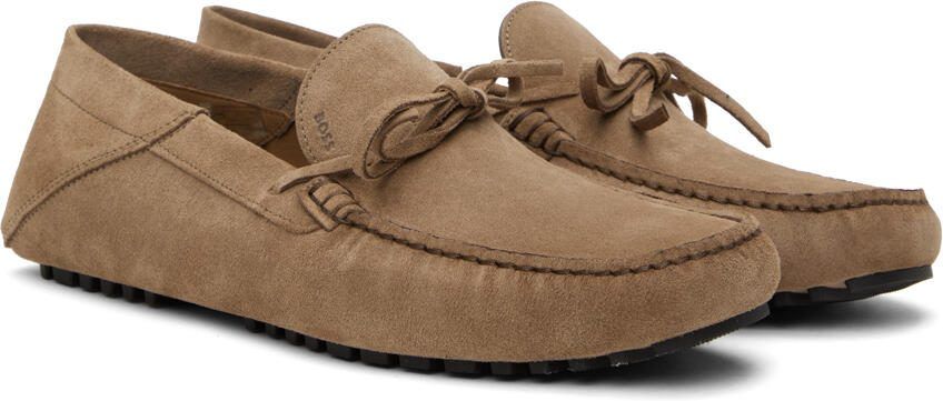 BOSS Beige Knotted Trim Loafers - Picture 2