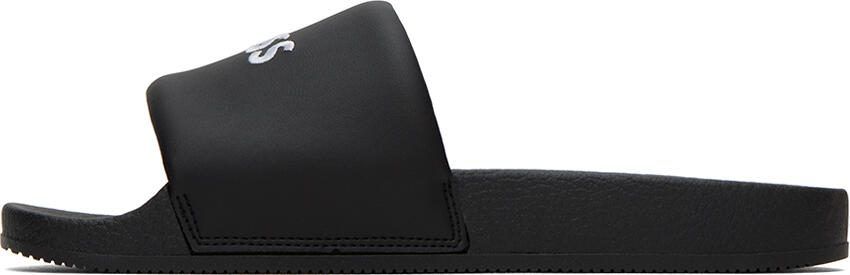 BOSS Black Embroidered Slides - Picture 3