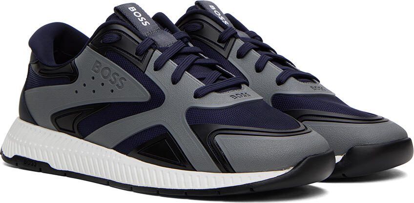 BOSS Navy  Gray Thermo-Bonded Sneakers - Picture 2