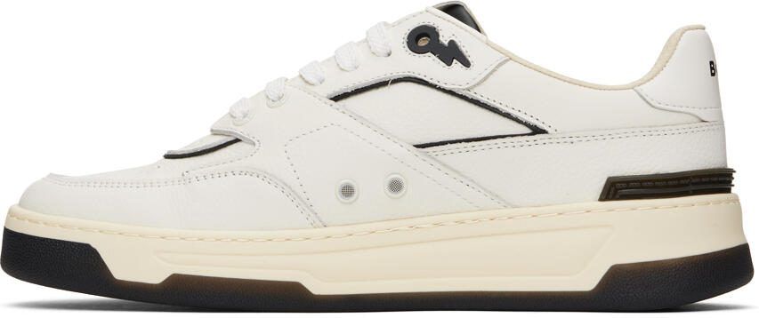 BOSS White  Black Leather Sneakers - Picture 3