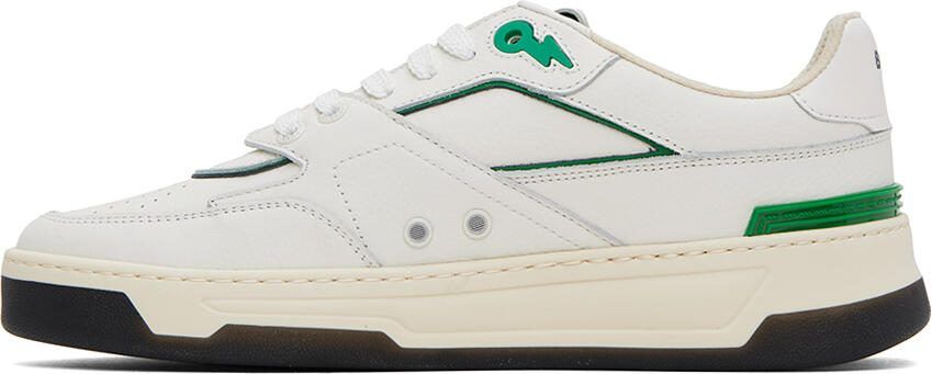 BOSS White  Green Reflective Sneakers - Picture 3