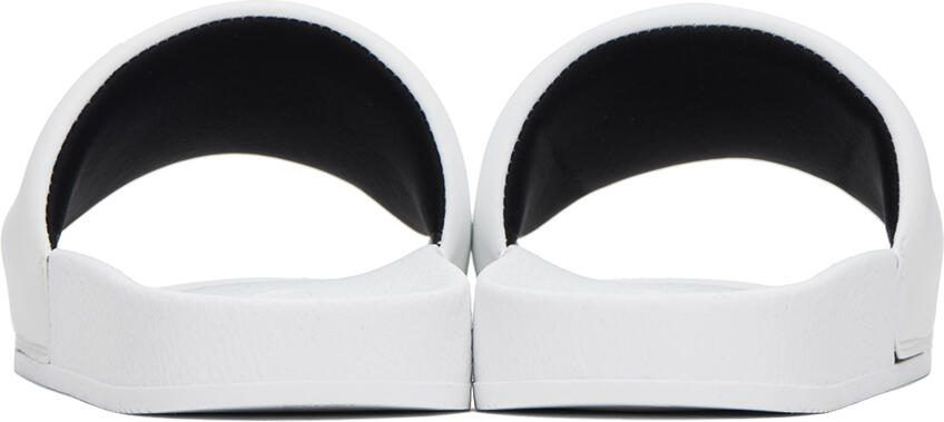 BOSS White Embroidered Slides
