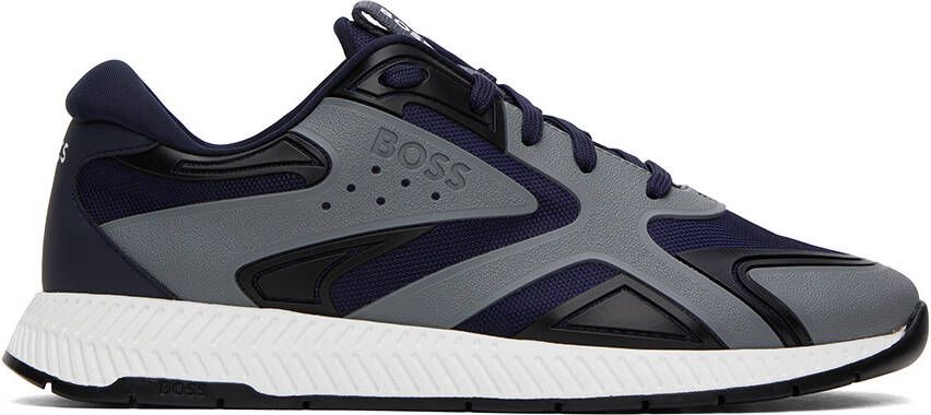 BOSS Navy  Gray Thermo-Bonded Sneakers - Picture 5
