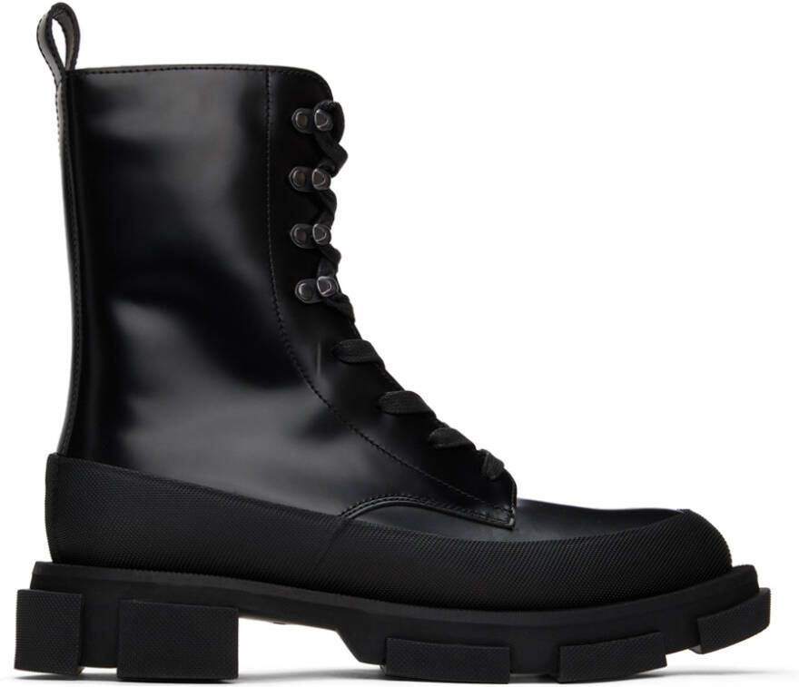 Both Black Gao High Lace-Up Boots - Picture 5