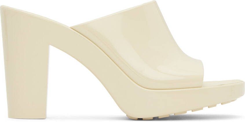 Bottega Veneta Beige Rubber Heeled Sandals - Picture 3