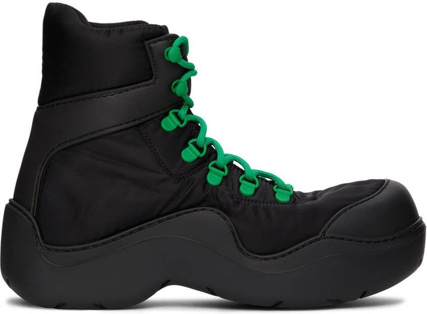 Bottega Veneta Black  Green Puddle Bomber Boots - Picture 5