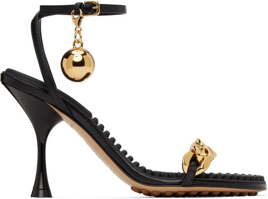 Bottega Veneta Black Dot Heeled Sandals - Picture 5