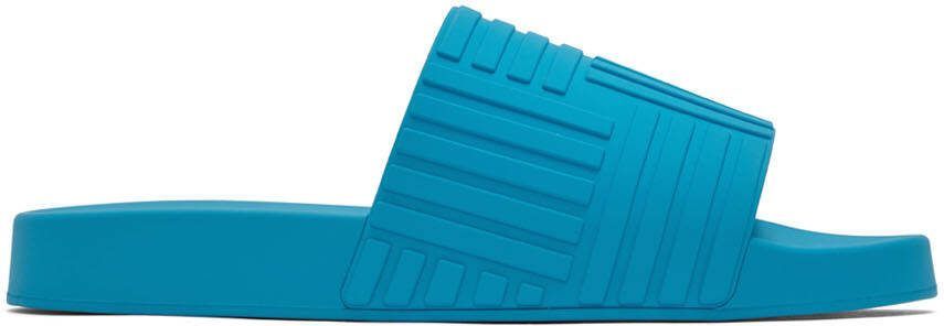 Bottega Veneta Blue Slider Sandals - Picture 2