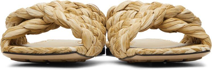 Bottega Veneta Beige Raffia Stretch Flat Sandals - Picture 3