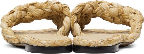 Bottega Veneta Beige Raffia Stretch Flat Sandals - Picture 4